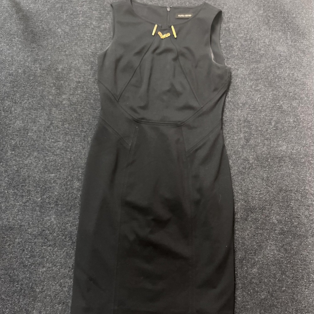 Ivanka Trump Dress Womens Small Black Sleeveless Scoop Neck‎ Sheath Knee Length